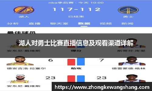 湖人对勇士比赛直播信息及观看渠道详解